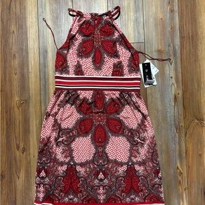 Red Paisley Halter Dress